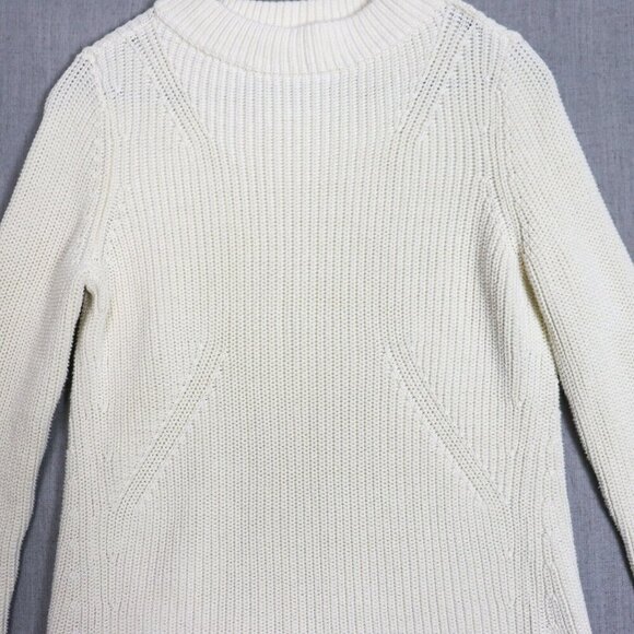 Talbots Rib Knit Sweater Womens M Pullover Crewneck Cotton Long Line Apris Ski - Picture 11 of 14